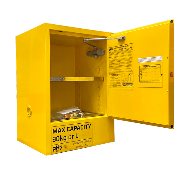 30L Flammable Storage Cabinet, 1 Door, 2 Shelves