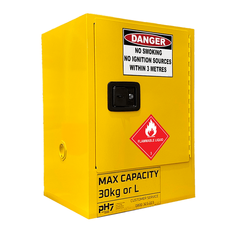 30L Flammable Storage Cabinet, 1 Door, 2 Shelves