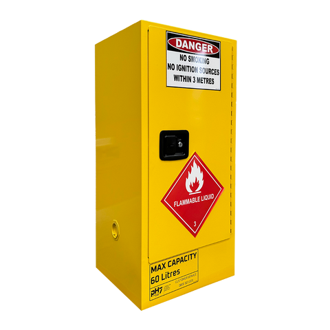 60L Flammable Storage Cabinet, 1 Door, 2 Shelves