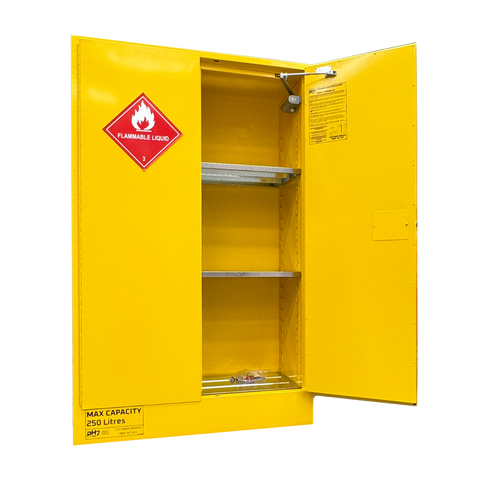 250L Flammable Storage Cabinet, 2 Doors, 3 Shelves