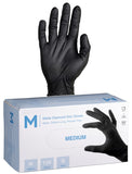 MattPack Nitrile Diamond Grip Gloves Powder Free - Black, 240mm Cuff, 9.0g