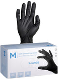 MattPack Nitrile Diamond Grip Gloves Powder Free - Black, 240mm Cuff, 9.0g