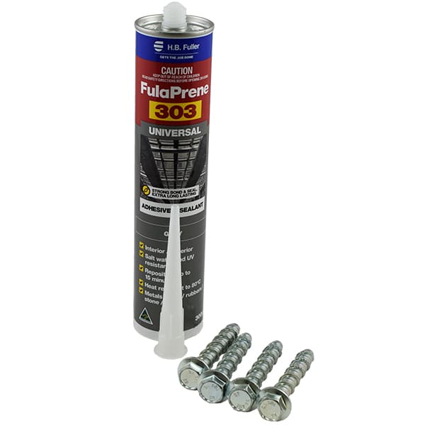 Installation kit for STAB33 includes 4 x concrete bolts, sealant