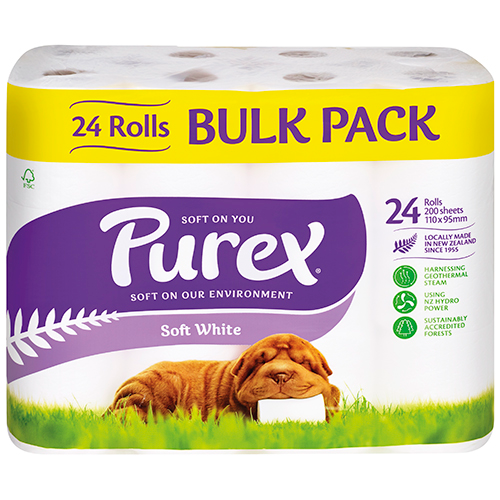 Purex Toilet Tissue Unscented 2 Ply, Bulk Pack of 24 - Reinol NZ Ltd