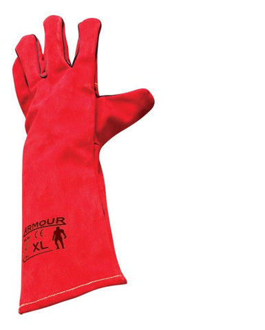 Armour Leather Red Welding Glove (Lefties) - 40cm - Reinol NZ Ltd.