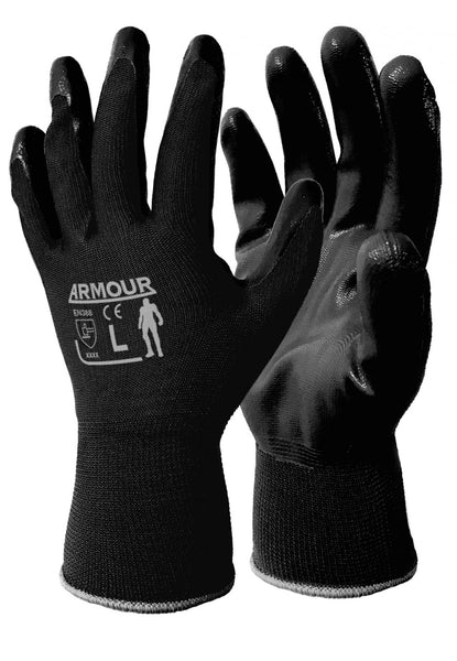 Armour Black Flat Nitrile Open Back Glove - Reinol NZ Ltd.