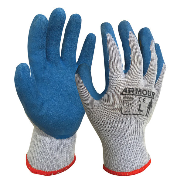 Armour Blue/Grey Latex Open Back Glove - Reinol NZ Ltd.