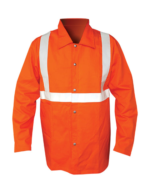 Armour Hi Vis Orange FR Jacket with Reflective Tape - Kevlar Stitched - Reinol NZ Ltd.