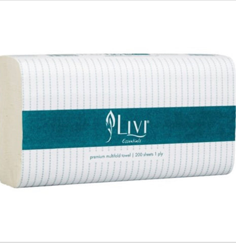 Livi Essentials Paper Towel 1 Ply 200 Sheets, Carton of 20 Packs (1402) - Reinol NZ Ltd